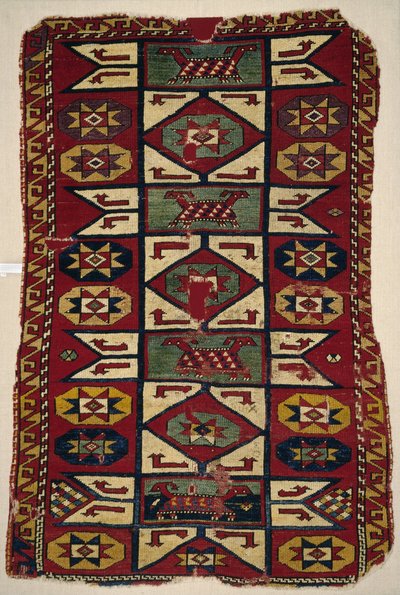 Rug with Star Motifs and Animals by Unbekannt Unbekannt